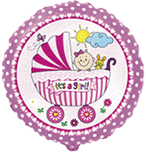 Lopta happy kolica roze 18"