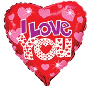 Srce I love you šareno 18"